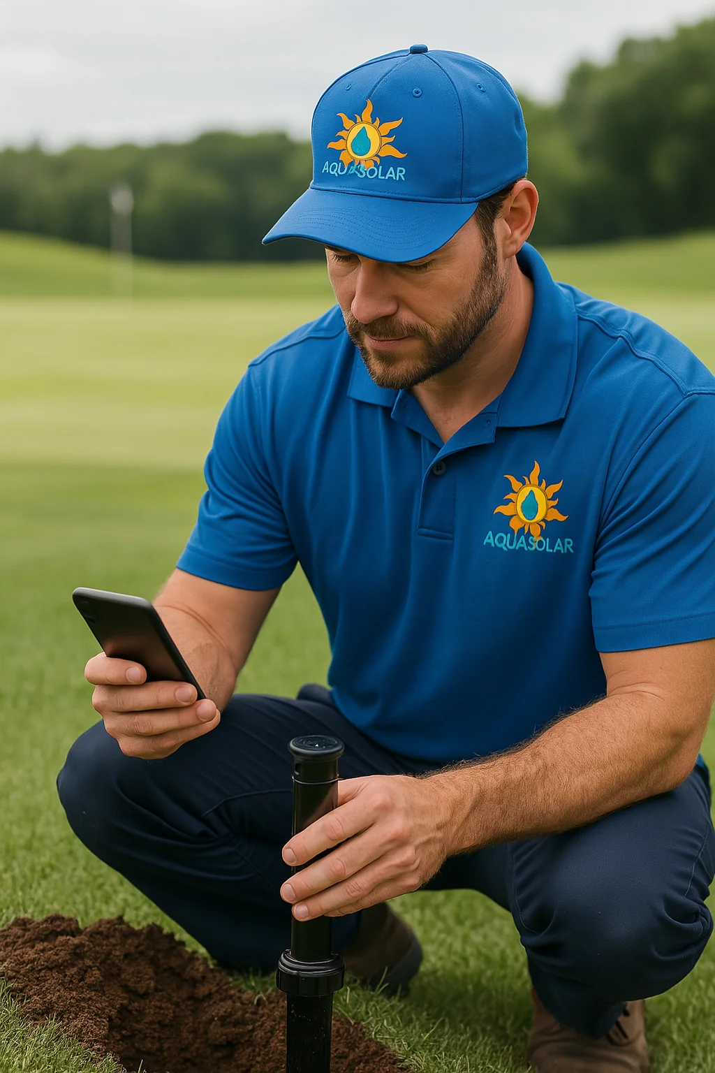 Illustration of irrigation maintenance using mobile control